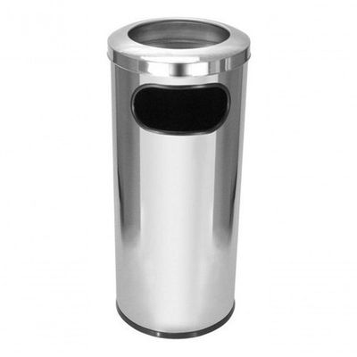 Cinzeiro Lixeira Em Aço Inox Com Aro Em Inox 50 Litros