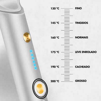 Escova Alisadora E Modeladora 5 Em 1 Bivolt Com Tecnologia De Cerâmica Ptc - Branco