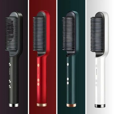 Escova Alisadora E Modeladora 5 Em 1 Bivolt Com Tecnologia De Cerâmica Ptc - Branco