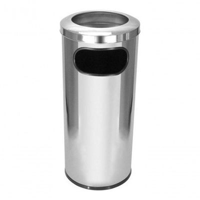 Cinzeiro Lixeira Em Aço Inox Com Aro Em Inox 50 Litros