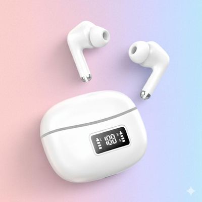 Fone De Ouvido Bluetooth Airpods T-206 Com Tela Led E Estojo Recarregável Usb Branco