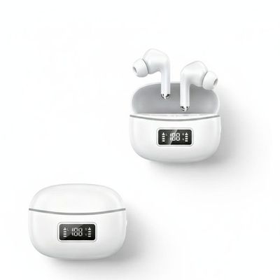 Fone De Ouvido Bluetooth Airpods T-206 Com Tela Led E Estojo Recarregável Usb Branco