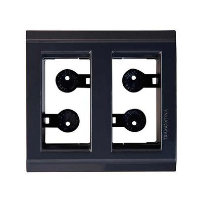 Espelho Para Móveis 2 Módulos Grafite - Tramontina - Placa 2 Posto - Suporte Termoplástico