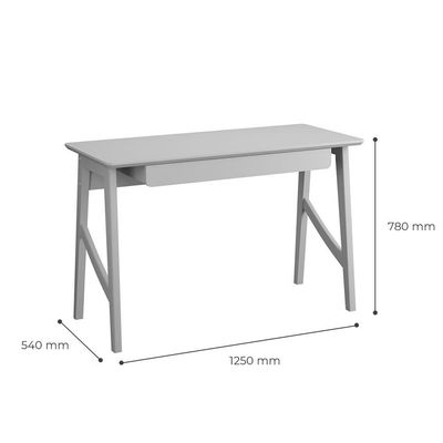 Escrivaninha Taurus 1 Gaveta Mdf Pés Madeira Maciça Mesa De Estudo Aparador Moderno Cinamomo