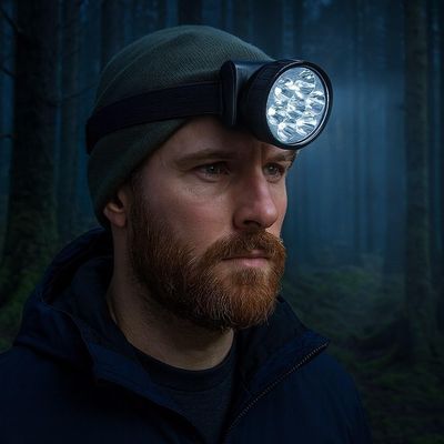 Lanterna De Cabeça 7 Super Leds Ajustável Para Ciclismo, Trilha, Camping E Pesca - A Pilha