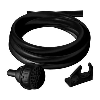Mangueira Chuveiro 2,10m Preto Com Chuveirinho E Suporte Parede - Sintex