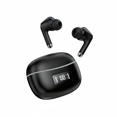 Fone De Ouvido Bluetooth Airpods T-206 Com Tela Led E Estojo Recarregável Usb Preto