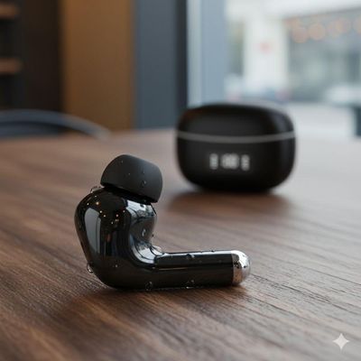 Fone De Ouvido Bluetooth Airpods T-206 Com Tela Led E Estojo Recarregável Usb Preto