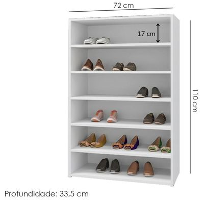 Sapateira Multiuso 72 Cm 5 Prateleiras Lais Branco Reajl Moveis Branco