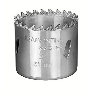 Serra Copo Diamantada 127 Mm 5 Tramontina Com Dente De Metal Duro E Aço Especial Cromado Tramontina