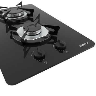 Cooktop Nardelli à Gás Ndl 2b Vidro Preto Flange Inox Preto Bivolt
