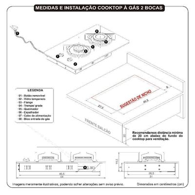 Cooktop Nardelli à Gás Ndl 2b Vidro Preto Flange Inox Preto Bivolt