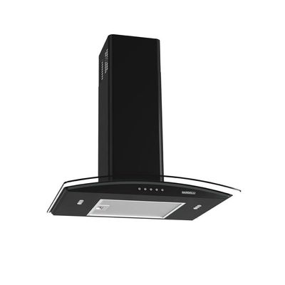 Coifa Nardelli De Parede Clean Vidro Curvo Black 60cm Preto 220V