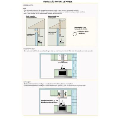 Coifa De Parede 80cm Vidro Curvo Slim Nardelli 110V