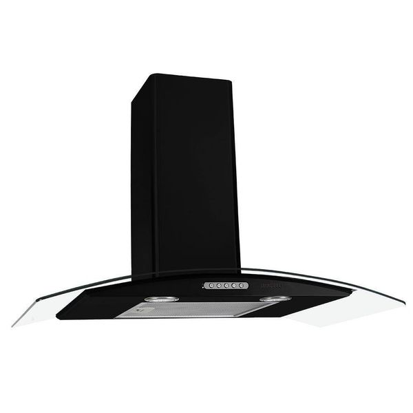 Coifa De Parede 80cm Vidro Curvo Duto Slim Nardelli Black 220V