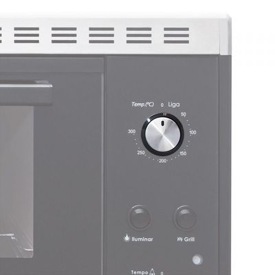 Botão Giratório Retrátil Para Forno De Embutir Prata Bivolt