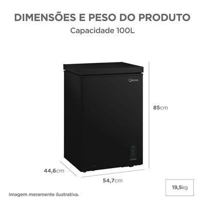 Freezer Horizontal 100L Flexbeer Inverter Preto Midea MDRC151FZD303 Bivolt