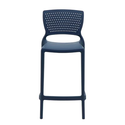 Banqueta Alta para Cozinha Tramontina Serena Azul Navy em Polipropileno com Proteção Antimicrobiana