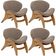 Kit 4 Poltronas Decorativa Orgânica Sala Living Kadosh L02 Bouclê Bege - Lyam Decor