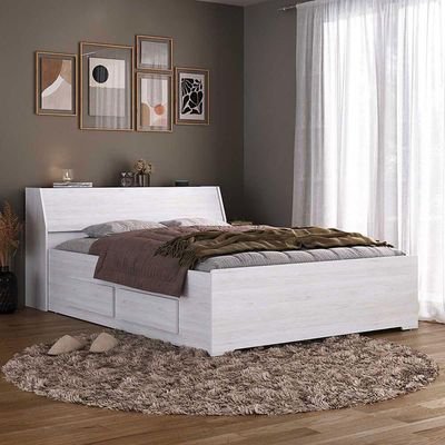 Guarda-roupa De Canto Casal Completo E Com Cama Baú 1222 Carvalho Claro