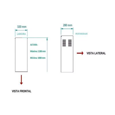 Duto Especial De Inox Para Coifa De Ilha Altura 1 A 1,20 M