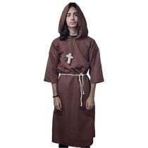 Fantasia De Padre Franciscano Juvenil Com Crucifixo Tamanho M