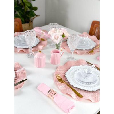 Lugar Americano Babado Rosa