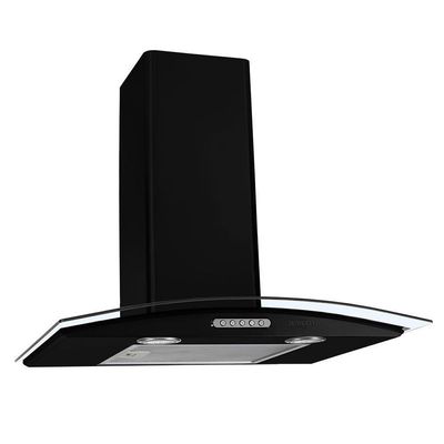Coifa De Parede 60cm Vidro Curvo Duto Slim Nardelli Black 220V