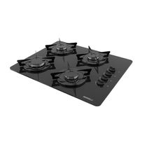 Cooktop Nardelli à Gás Ndl 4b Vidro Preto Flange Esmaltada Preto Bivolt