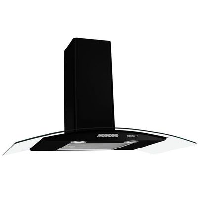 Coifa De Parede 90cm Vidro Curvo Duto Slim Nardelli Black 220V