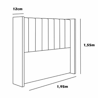 Cabeceira Estofada King 195 Cm Turquesa Veludo Bege