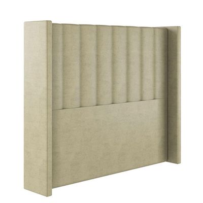 Cabeceira Estofada King 195 Cm Turquesa Veludo Bege