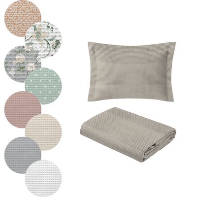 Kit Colcha Piquet Solteiro - 100% algodão Floral