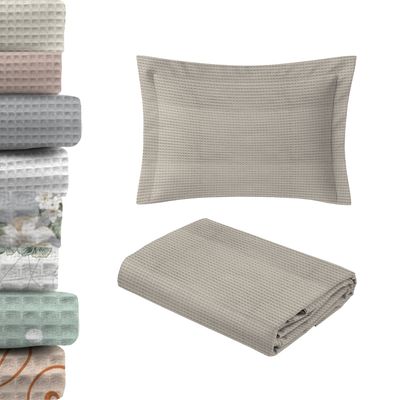 Kit Colcha Piquet Solteiro - 100% algodão Branco
