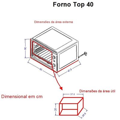 Forno Elétrico De Bancada 40 Litros Nardelli Top 40 Black Preto 220V
