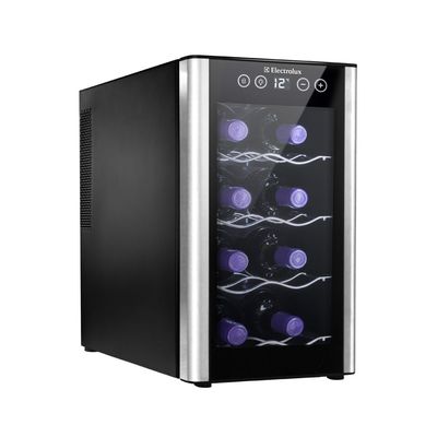 Adega de Vinho Climatizada Electrolux 8 garrafas Uma Porta Acabamento em Alumínio (ACB08) Bivolt