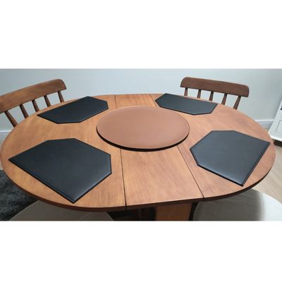 Jogo Americano Mini Hexagono Marrom Redondo Cafe Bar 5un