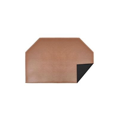 Jogo Americano Mini Hexagono Marrom Preto Dupla Face Cafeteria 6un