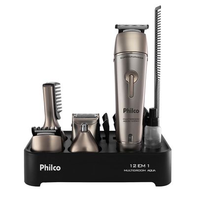 Aparador de Pelos Philco PAP15 Multigroom Aqua 12 em 1 Bivolt