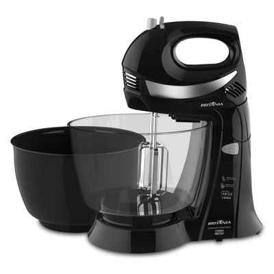 Batedeira Britânia Diamante Cristal Maxx Tigelas 400W Preta 220V
