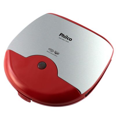 Mini Grill e Sanduicheira Philco Inox Vermelha 750W 127V