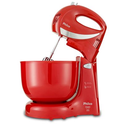 Batedeira Philco Paris Duo Mixer Turbo 350W Vermelha 127V