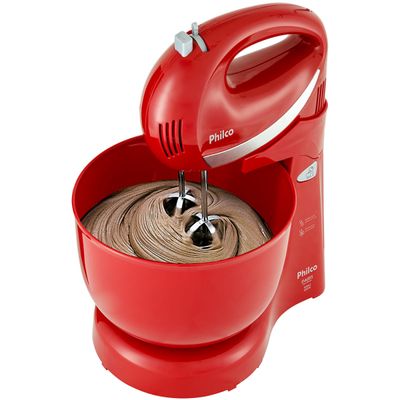 Batedeira Philco Paris Duo Mixer Turbo 350W Vermelha 127V