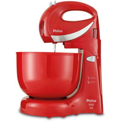Batedeira Philco Paris Duo Mixer Turbo 350W Vermelha 127V