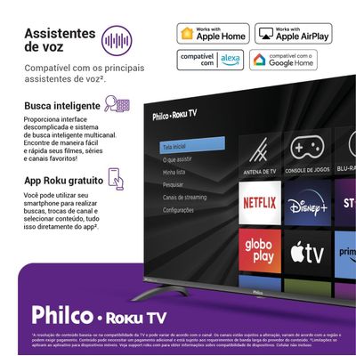 Smart TV 40 Philco LED Roku TV Dolby Audio PTV40M9GR2CGB Bivolt