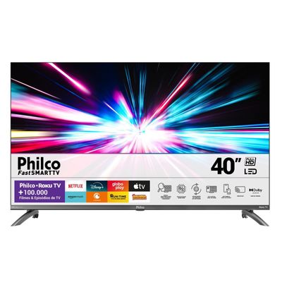 Smart TV 40 Philco LED Roku TV Dolby Audio PTV40M9GR2CGB Bivolt