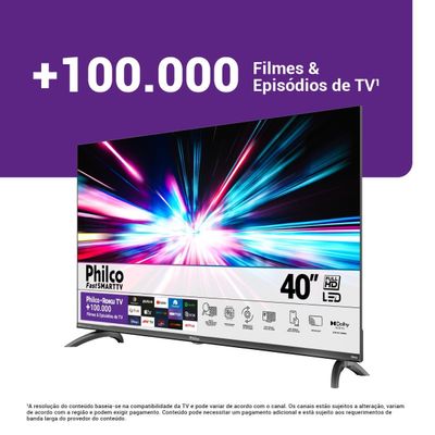 Smart TV 40 Philco LED Roku TV Dolby Audio PTV40M9GR2CGB Bivolt