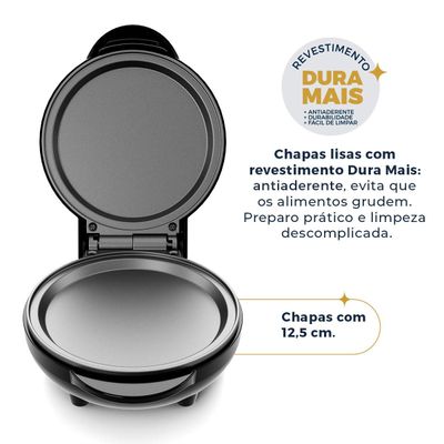 Mini Grill e Sanduicheira Britânia 550W Chapas Lisas BGRE03A 127V