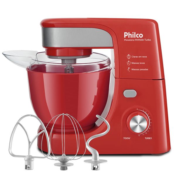 Batedeira Planetária Philco PHP500 Turbo Vermelha 700W 127V
