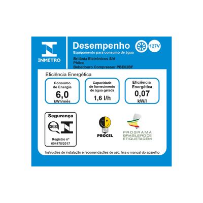 Bebedouro Philco 20L Água Gelada e Natural com Compressor PBE02BF 127V